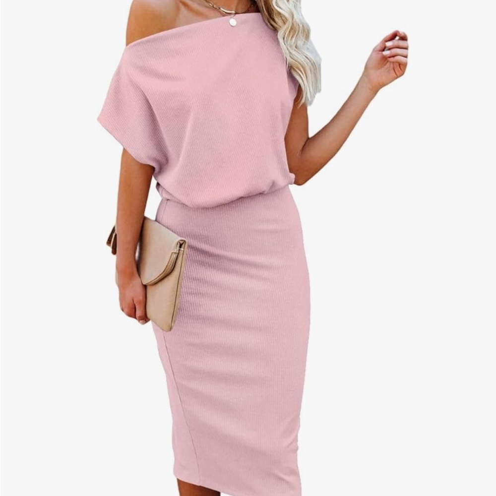 Elegant Pink Off-Shoulder Dress